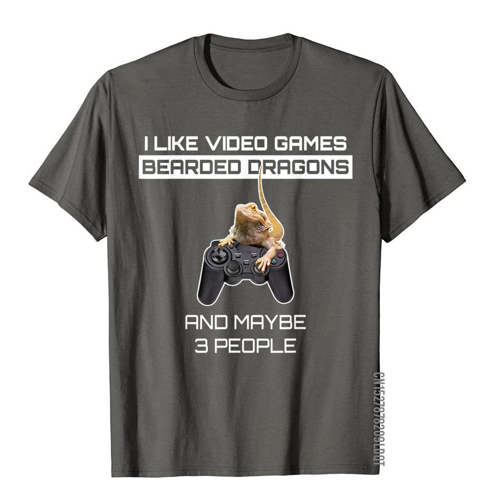 I Like Video Games Bearded Dragons And Maybe 3 People Funny TShirt Cosie T Shirt For Unisex Cotton Tops  Tees Street Hot Sale