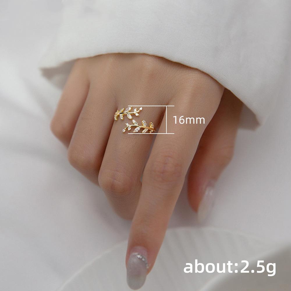 Tide Leaf Ring Female, Fashionable, Frigid, Trendy Index Finger Ring Opening Adjustable Ring