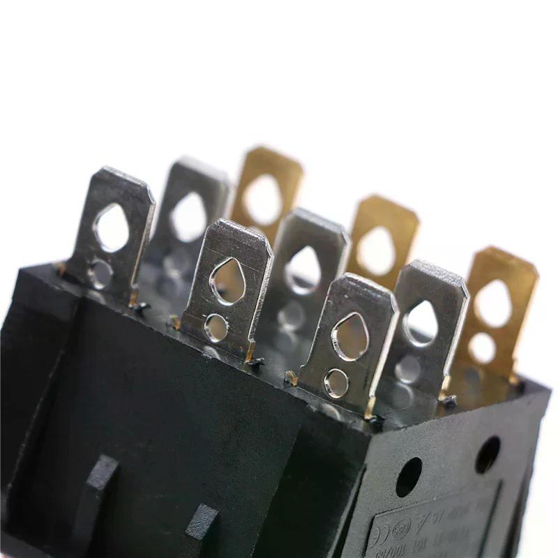 KCD3 34*40 Big Rocker Switches With Red Light Three-Way Switch 9 Pin 2 Position Multi-knife Single-throw 16A/30A 250V