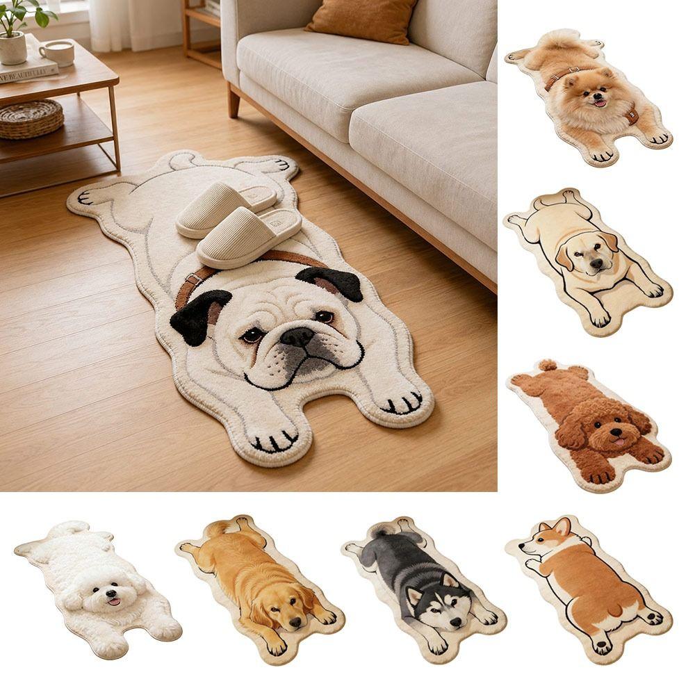 Special-shaped Puppy Print Rug Decorative Carpet Animal Floor Mat Entryway Mat Bedside Floor Decor