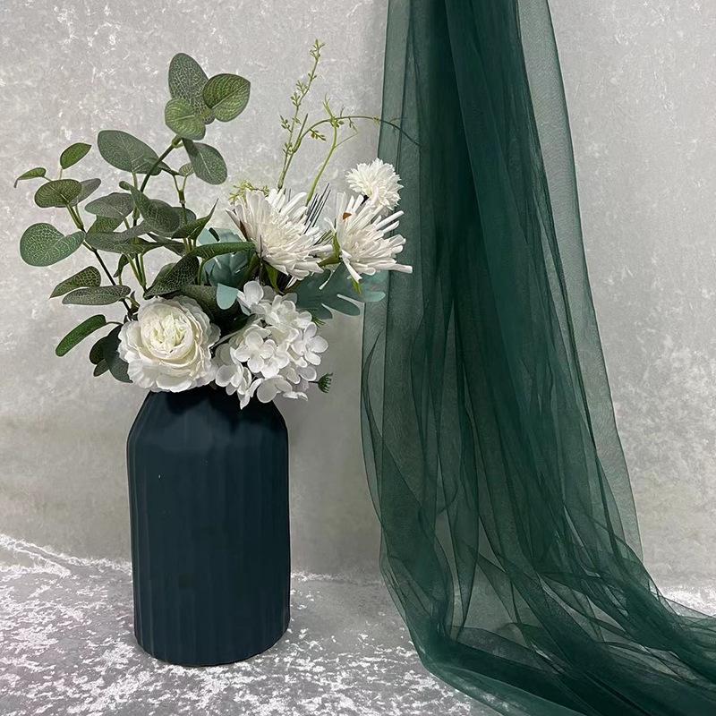 Green Soft Yarn Curtain Net for Kindergarten Decoration, Scene Layout, Wedding Backdrop, and Dress Fabric