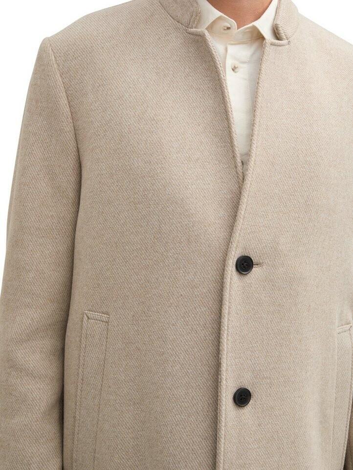Coat Tom Tailor Denim Mantel Mit Wolle (1042405) Light Beige Color with Twill Structure