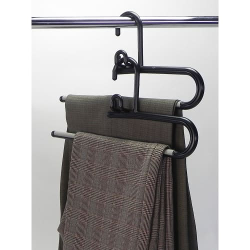 Shinko Hanger (Shinkohanger) Best Line Relay Stop Bars, Set of 4 (2 bars), Black, Made in Japan, Rack for Pants, Laundry, Towels, Slacks, Bath Towels,