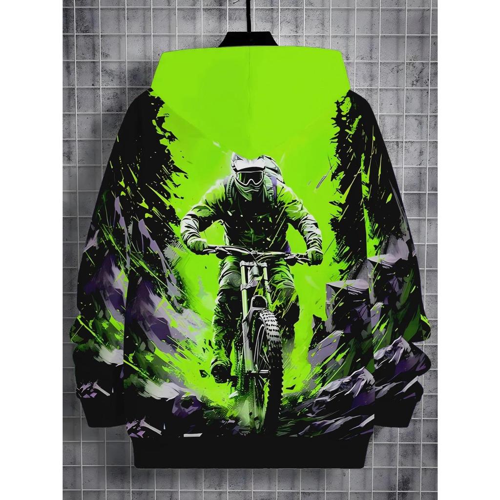 Kinderbekleidung Junge mit Kapuze langärmlig 3D-gedruckt Kinder Frühling und Herbst lässige Mode Pullover