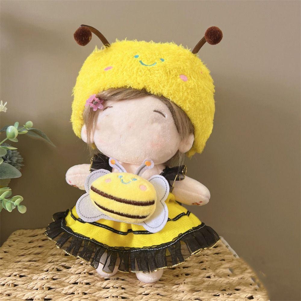 20CM Doll Clothes Doll Accessories Doll Headwear Dress Set  Cotton Stuffed Doll