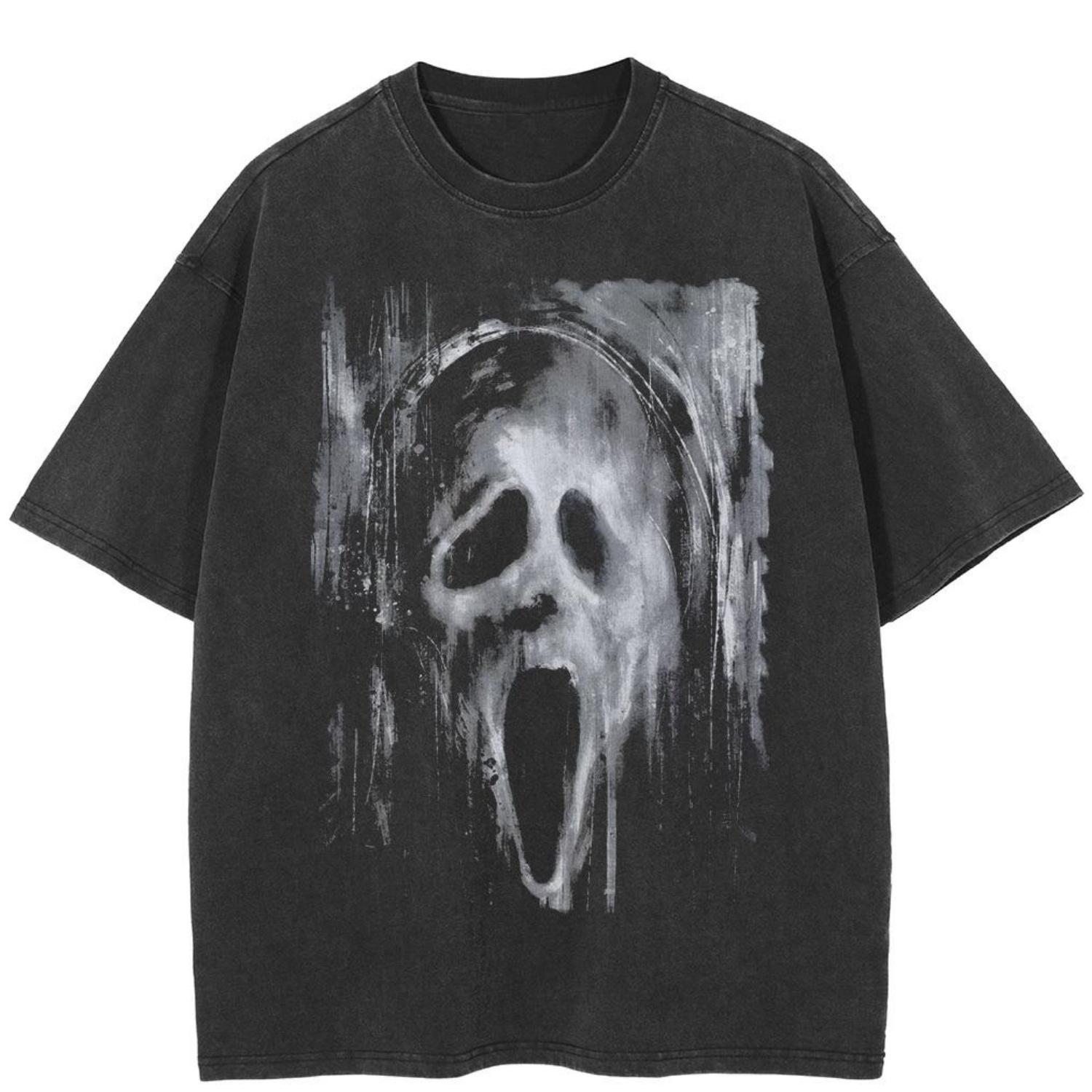

Вуличний одяг Scream Skull Графічний футболка унісекс Бавовняна футболка Топи унісекс Літня футболка з короткими рукавами XXXXXL
