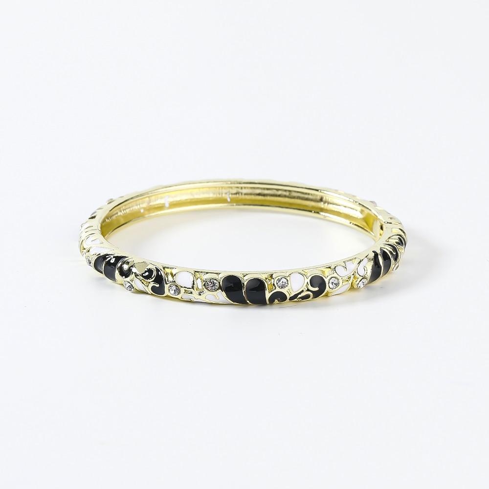 Enamel Vintage Cloisonne Bangle Traditional Women's Hand Bracelet Dainty Flower Bangle Ladies