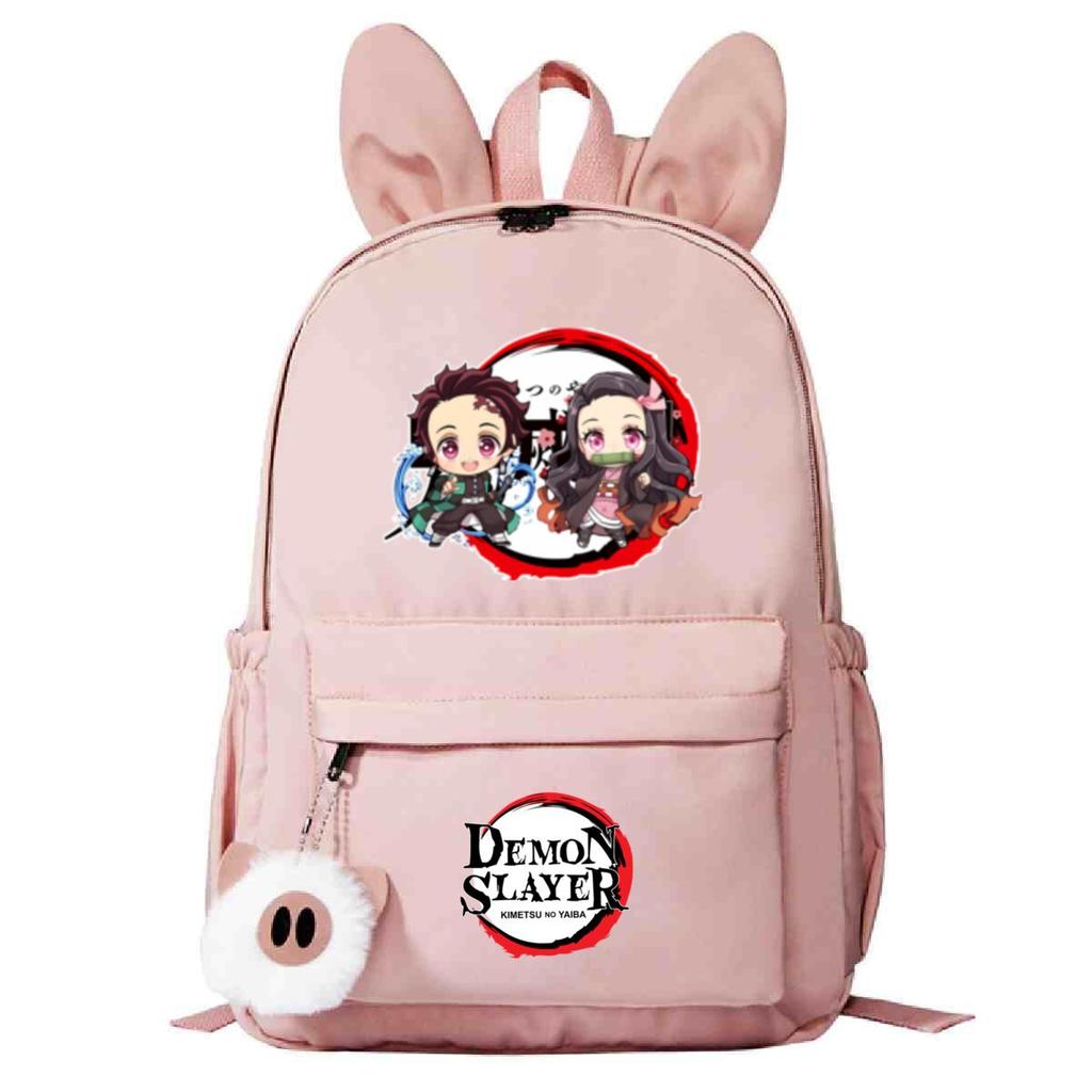 Plecak szkolny z motywem pogromców duchów, wersja koreańska, personalizowany plecak z króliczymi uszami, moda studencka, casualowy, modele męskie i damskie