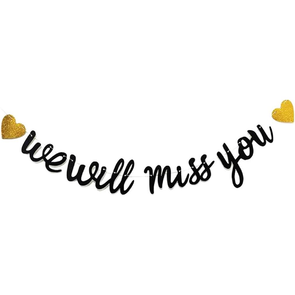 We Will Miss You Banner for Retirement Party Decorations – Going Away Party Decor for Coworker, College Send Off, Goodbye Banner, Farewell Sign,