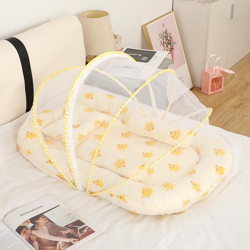 Portable Newborn Bionic Sleeping Mat with Mosquito Net for Crib or Bed