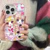 Japanese Cute Girls Y2K frosted Phone Case For iPhone 17 16 15 14 Plus 13 12 11 Pro Max X Xs XR Silver Hard Cover