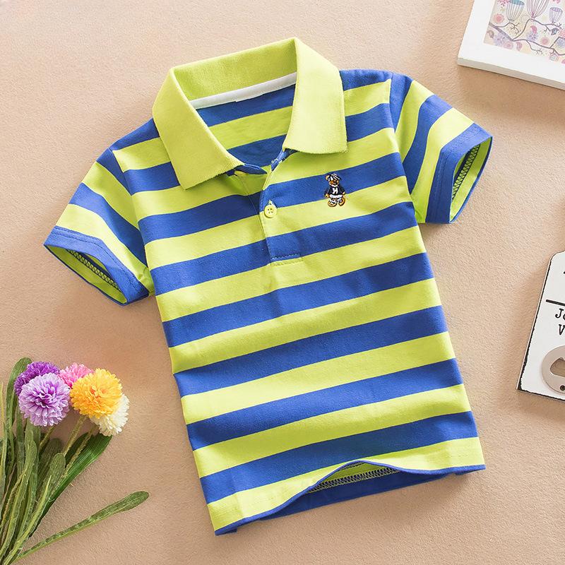 Jungen und Mädchen Kinder-T-Shirt Sommer Koreanischer Stil Revers Reine Baumwolle Kurzarm-T-Shirt Baby Kinderbekleidung