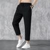 Herrenhose mit verstärkten Taschen, Taillenkordelzug-Design, lässige, einfarbige Sommerhose mit geradem Bein