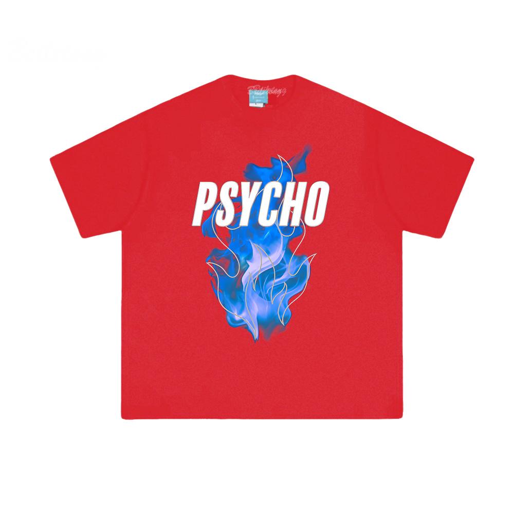Psycho Blue Reflective Tee Dave 2026 NEW Hip Hop Graphic Printing T Shirt Summer 100% Cotton Vintage Punk Tops
