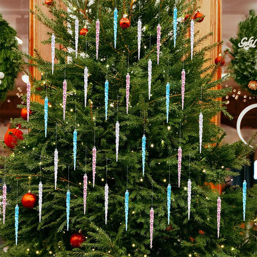 12 Stück Simulation Weihnachtlich Transparent Weihnachten Eis Anhänger Falsch Transparent Party Winter Weihnachten Neu Zur Dekoration