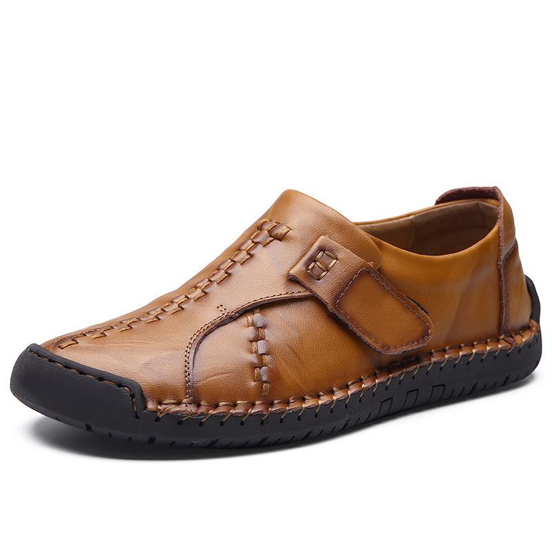 Neue Lederschuhe Herren Casual Atmungsaktiv Business Herren Doudou Schuhe Weiche Sohle Retro Handgefertigt Große Größe Lederschuhe Herren