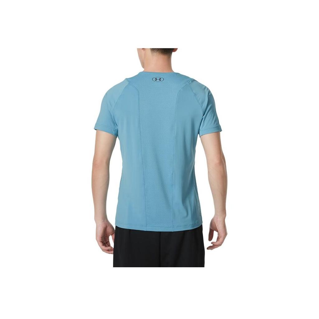 Under Armour Camiseta Masculina Confortável Respirável Manga Curta Raglan Tops Azul-Claro 1383700-400
