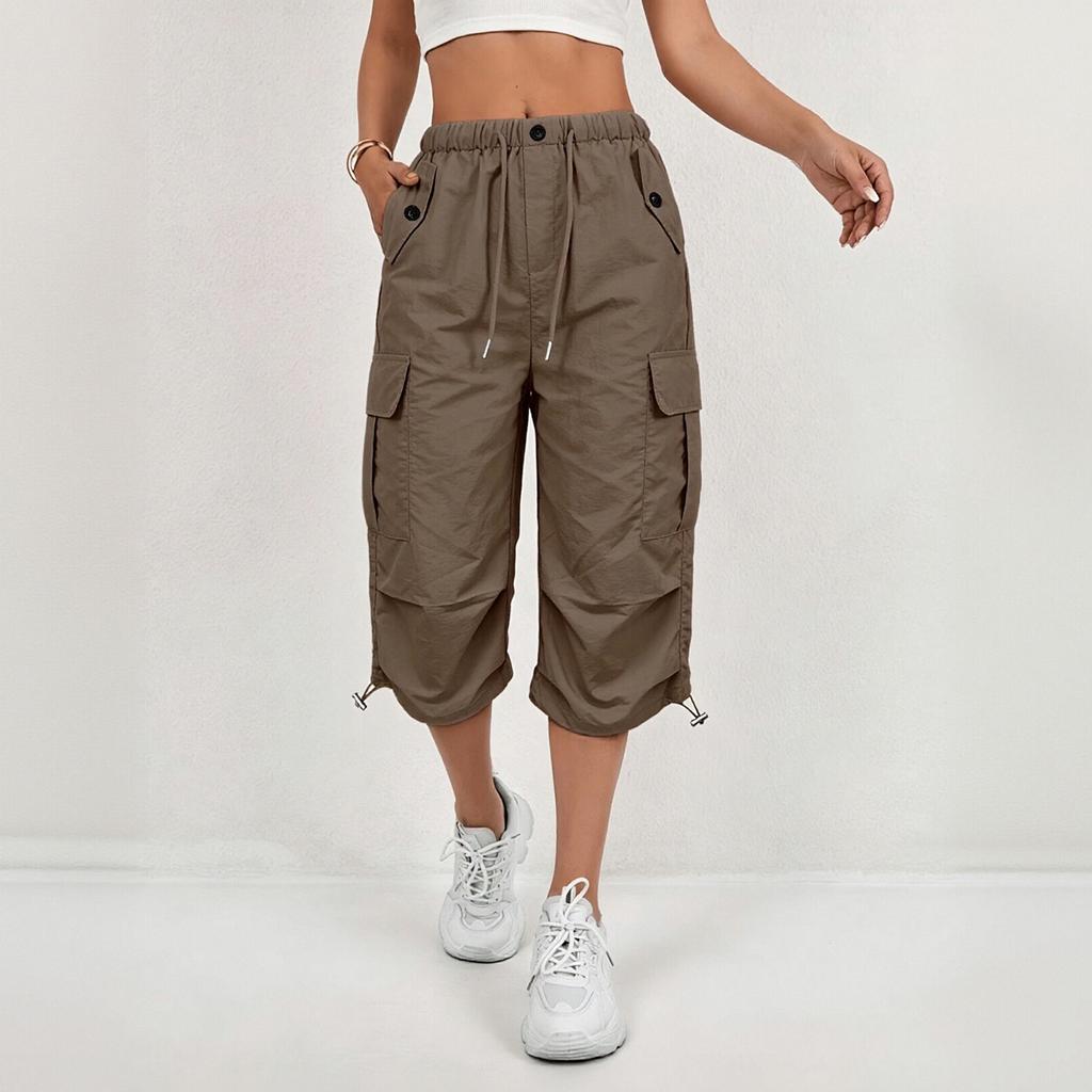 Pantalones Capri Cargo para Mujer Secado Rápido Múltiples Bolsillos Deportes al Aire Libre Running Senderismo Casual Ropa de Trabajo Pantalones