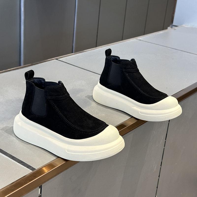 Winter velvet warm thick-soled leather boots thickened Martin boots casual high-top cotton shoes zmd