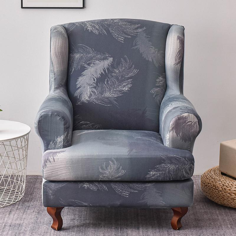 Copridivano per poltrona Wingback, 2 pezzi/set, copridivano elasticizzato, copripoltrona, protezione per mobili, fondo elastico per soggiorno