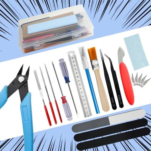 WMYCONGCONG Plastic Model Tool Kit, 18-Piece Set for Beginners, Includes Basic Model Tools and Storage Case, Hobby Building Tool Kit