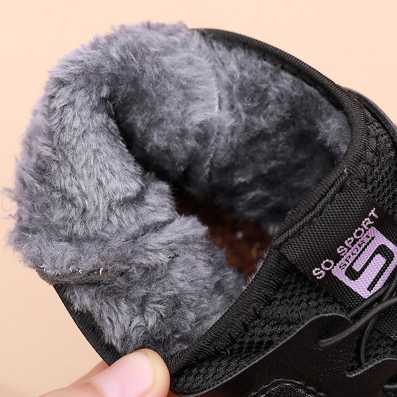 Winter shoes velvet warm middle-aged women's shoes non-slip soft-soled elderly leather shoes flat-soled casual low-top cotton shoes