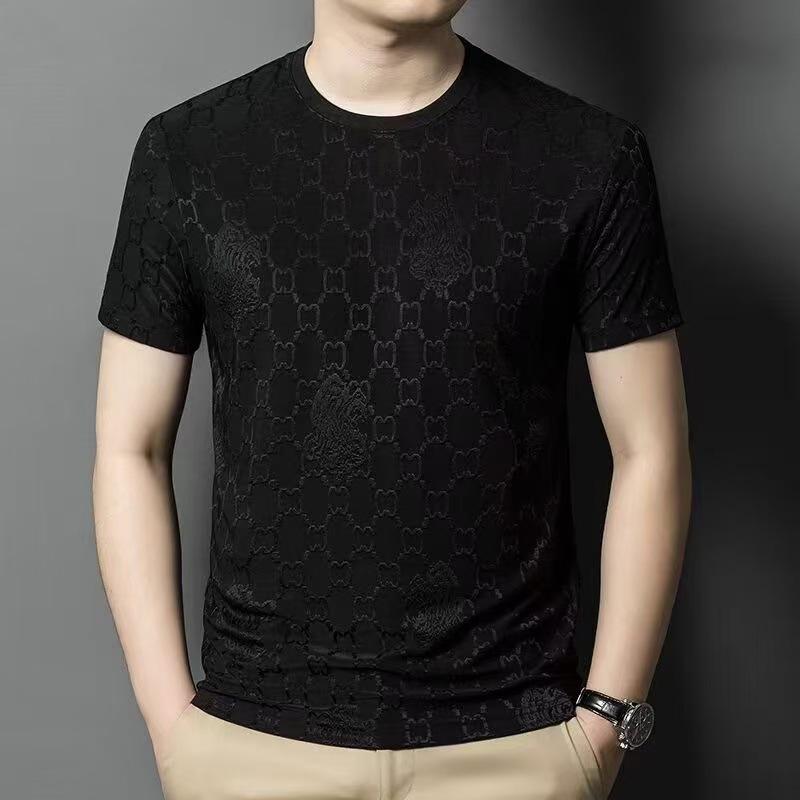 Men's High-End Ice Silk Short Sleeve T-Shirt - 2025 Summer Trend