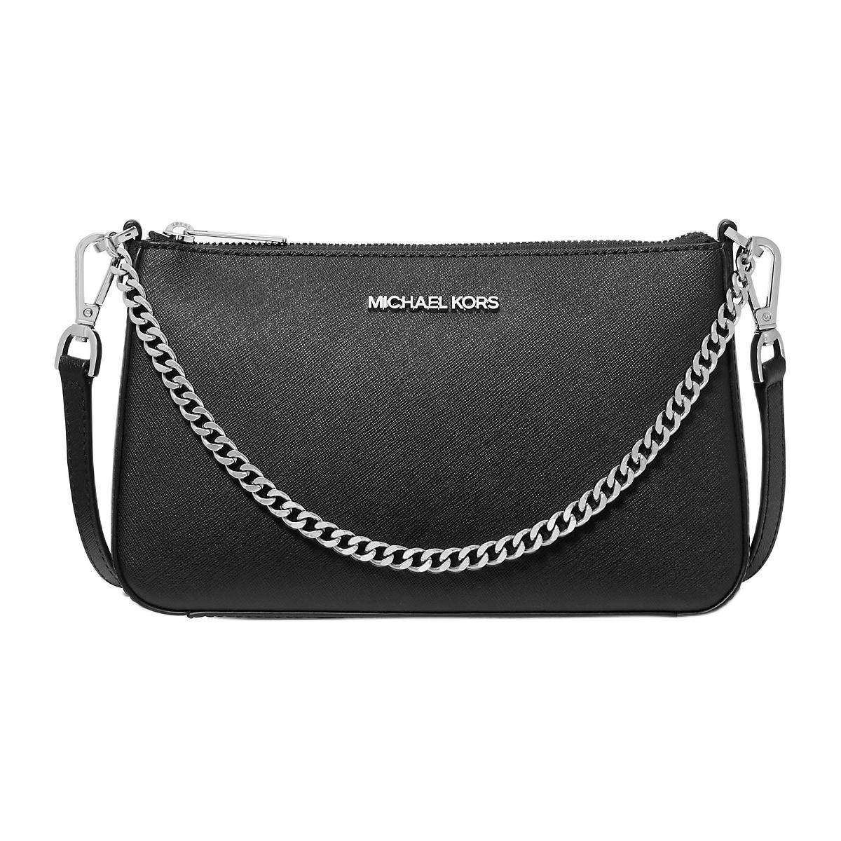

Michael Kors MK Jet Set Saffiano Leather Medium Shoulder Crossbody Bag With Silver Hardware And Zipper Closure Women bags Black 35S0STVU6L-BLACK Basic Set (Bag+Dust Bag)