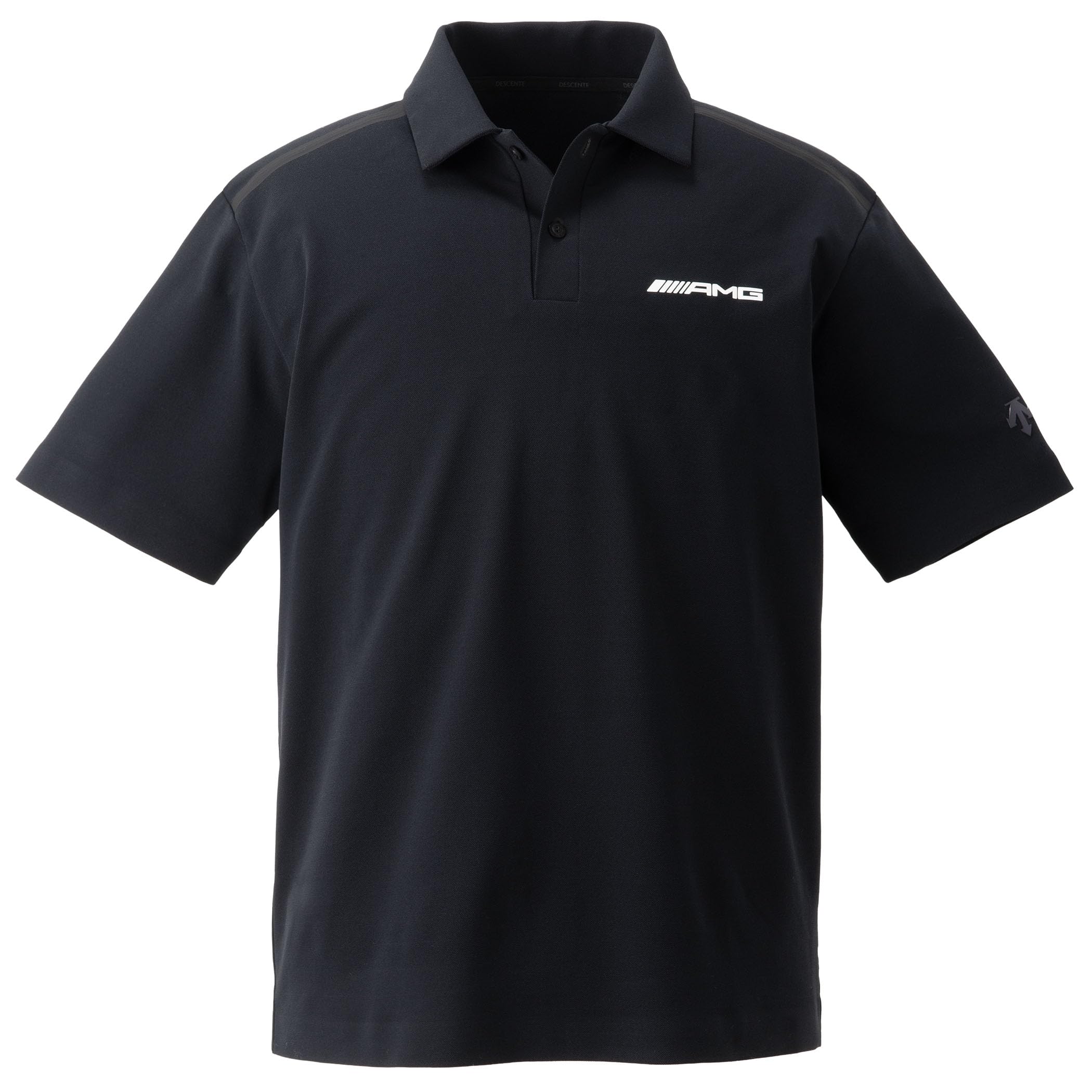 

[Коллекция Mercedes-Benz] Оригинальная прочная футболка-поло Mercedes-AMG x DESCENTE, черная, размер O