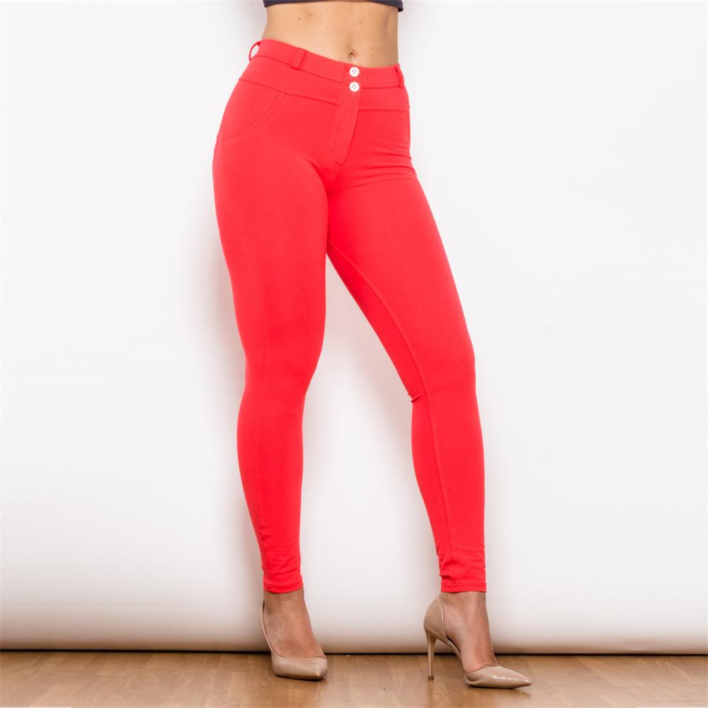Shascullfites Women's Red Leggings Elastic Regular Waist Skinny Fit for Fitness Workout Tight Fitting Leggings for Ladies