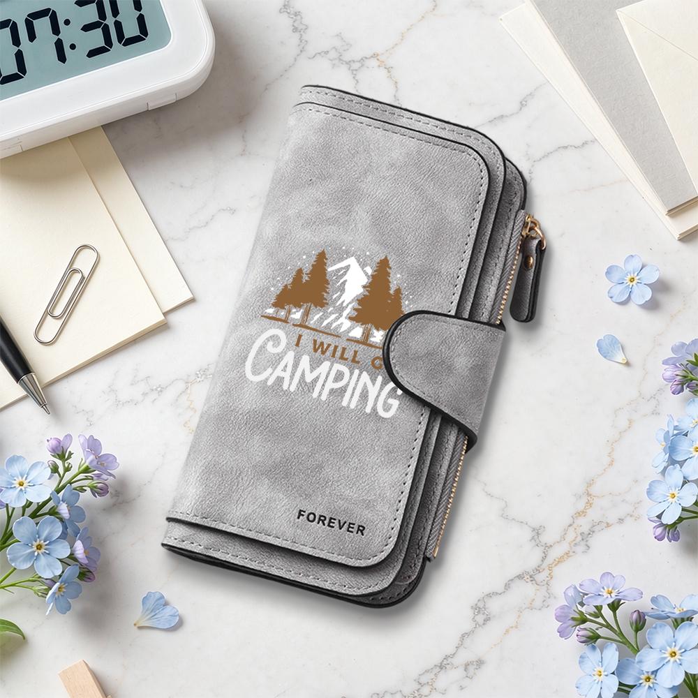 Camping Pattern Multi Slot Casual Portable Long Wallet 