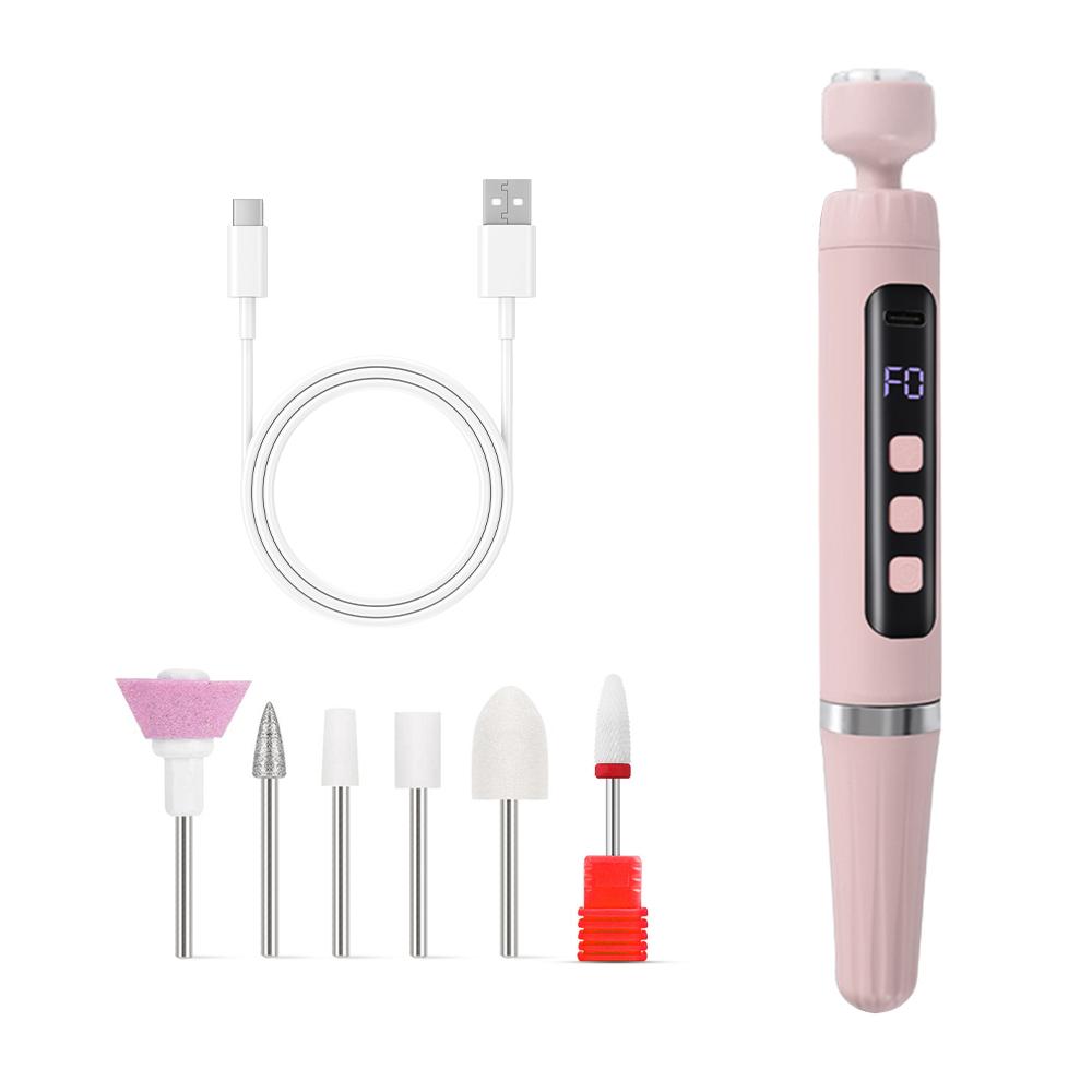 

2 in 1Rechargeable Electric Nail Drill Machine Portable With UV Light LED Nail Lamp,Electric Nail File with UV Light for Nails розовый