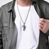 Vintage Praying Hands Cross Pendant Necklace Hip-hop Stainless Steel Chain Neck Accessories Hip Hop Rock Jewelry Gifts