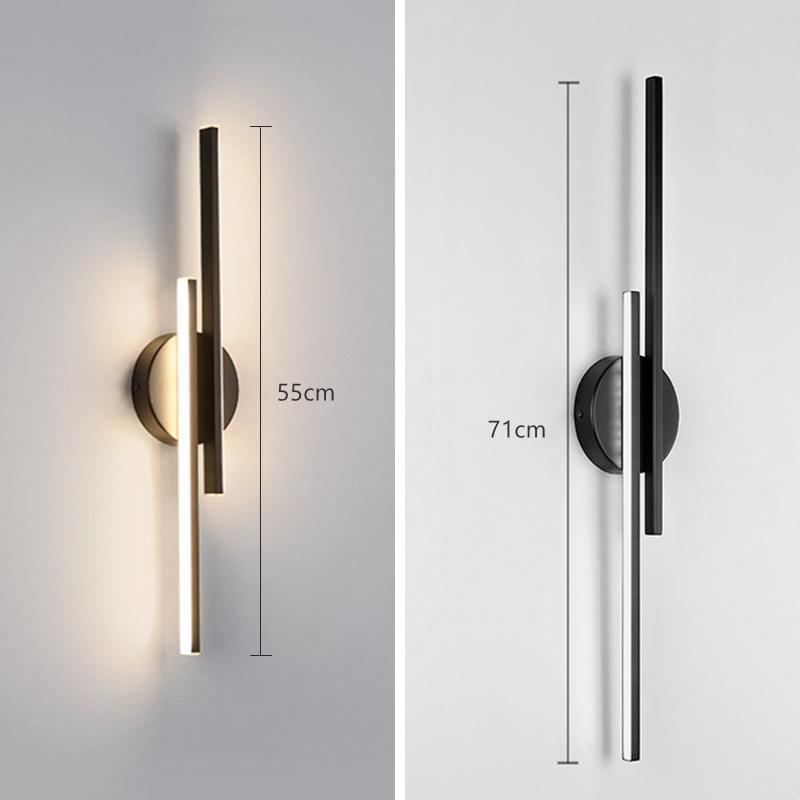 Modern Line LED Wall Lamp 55CM 71CM Bedroom Bedside Nordic Long Sconce Light Living Room Aisle Background Hotel Lighting Fixture