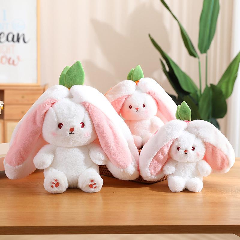 Cute Transformation Rabbit Fruit Doll Strawberry Rabbit Carrot Rabbit Plush Toy Doll Throw Pillow Children Sleeping Doll