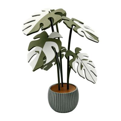 1 Set 3D Printed Monstera Leaf Coaster Heat-Resistant Tropical Leaves Trivet Anti-scald Mat Countertop Coffee Cup Holder Dining Table Decoration