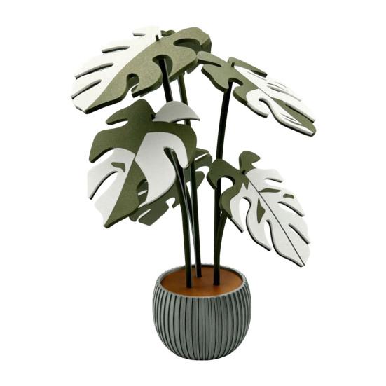 Yousheng 1 Set 3D Printed Monstera Leaf Coaster Heat-Resistant Tropical Leaves Trivet Anti-scald Mat Kitchen Countertop Coffee Cup Holder Dining Table