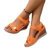 Women's Plus Size Casual Wedge Sandals Adjustable Hook and Loop Straps Open Toe Comfortable Summer Footwear for Daily Wear