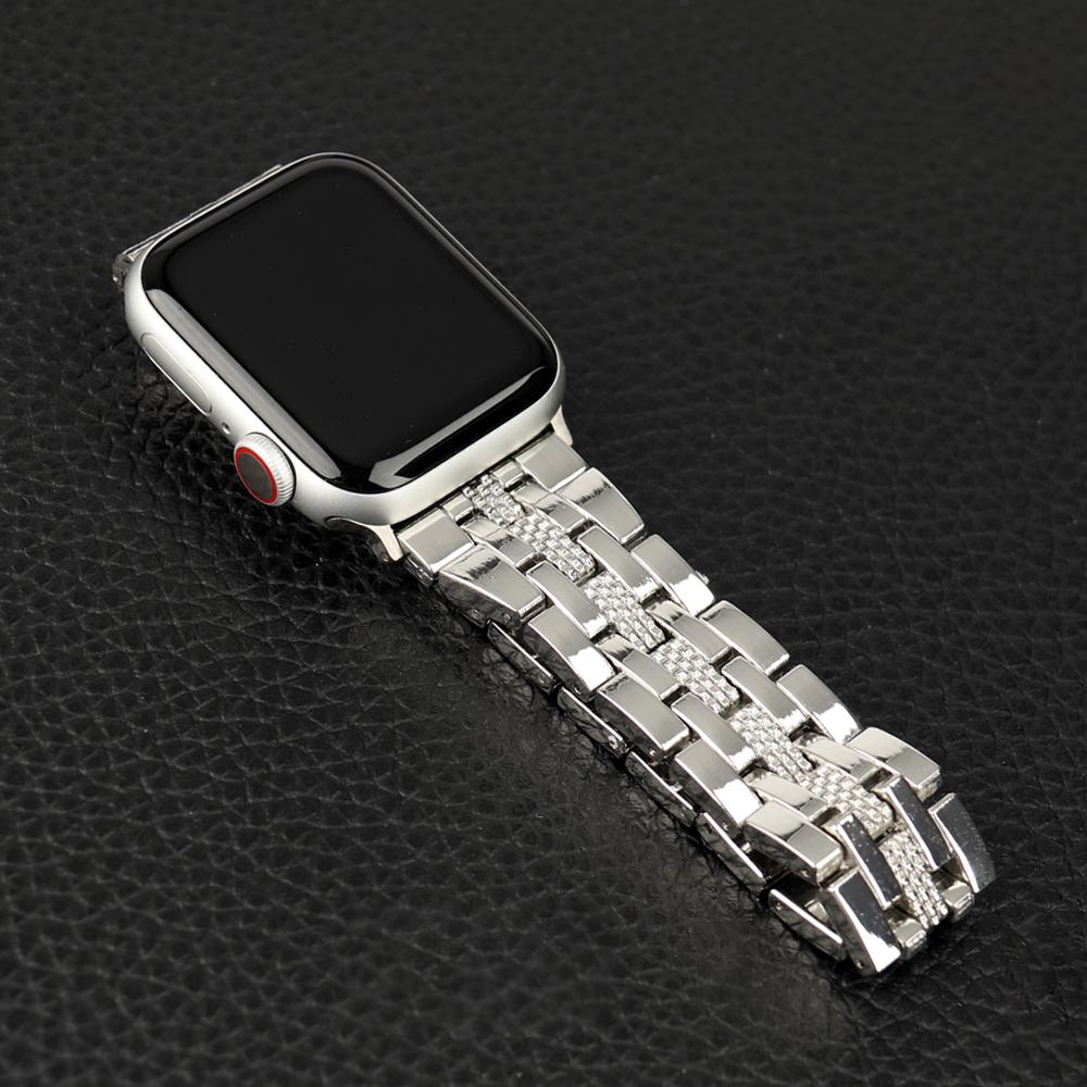 Pulseira Correa Metal Strap para Apple Watch Band 7 6 5 4 3 2 1 SE Pulseira Apple Watch Strap 45mm 41mm 44mm 40mm 42mm 38mm para iWatch