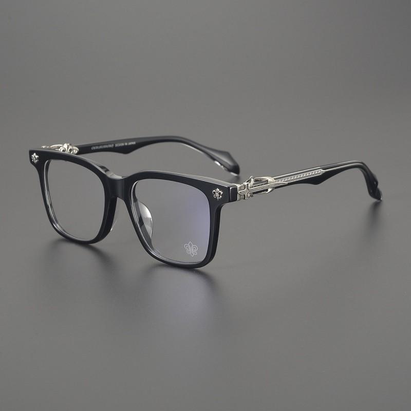 Vintage Handmade Square Eyeglasses Frame Men Women Large Face Blue Light Blocking Prescription Compatible