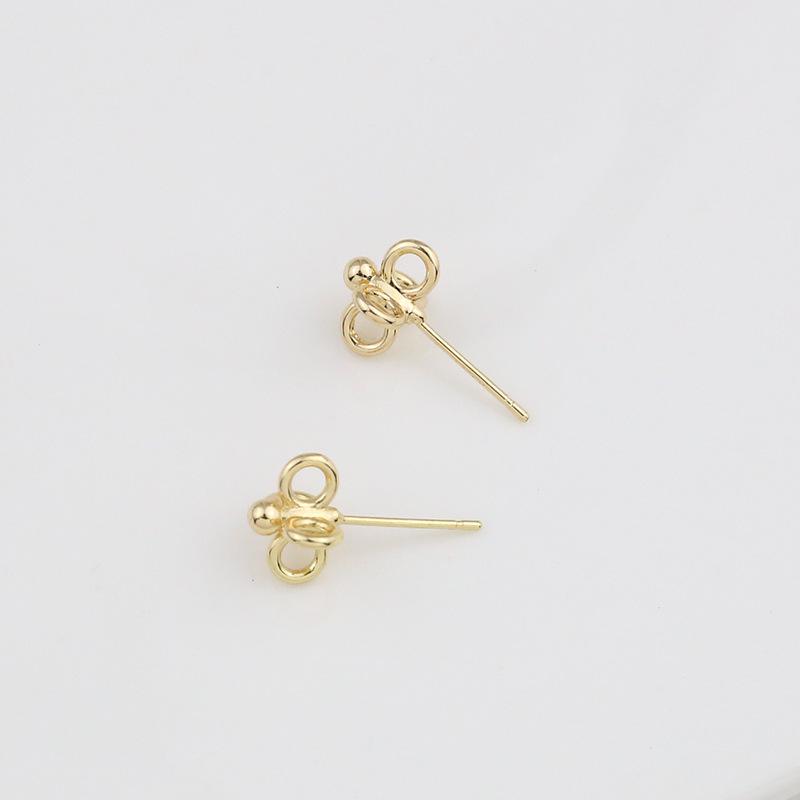 18k Copper Crown Mermaid Tail Earrings with Zircon, Small Wings, and Pearl Pendant