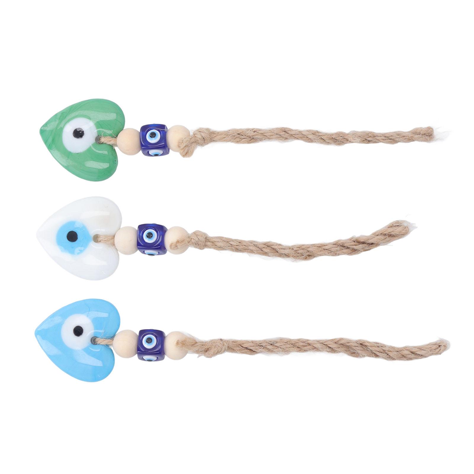 

3pcs Eye Heart Car Hanging Ornament Good Luck Blessing Multifunction Eye Car Rear View Mirror разноцветный