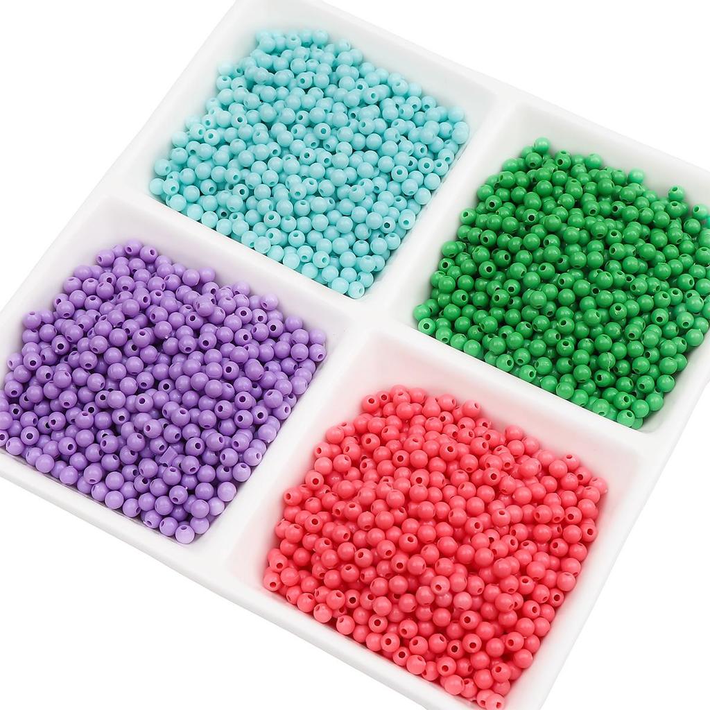 900Pcs Acrylic Beads Solid Colored Round Loose Spacer Beads for Jewelry Making DIY Bracelets Necklace