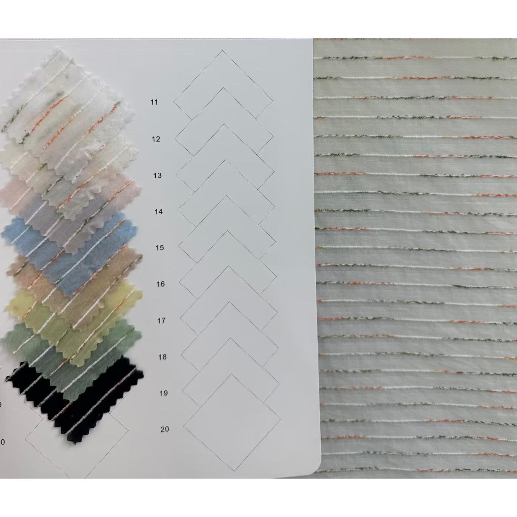 

Spring/Summer Fashion Sheer Twill Stripe Jacquard Fabric
