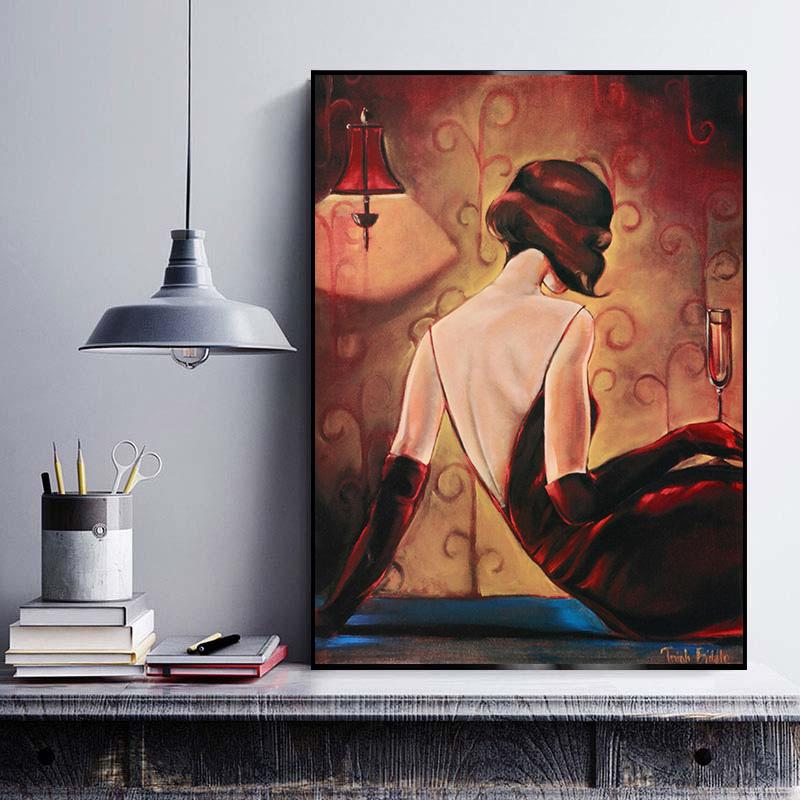 Beautiful Woman Figure Spanish Flamenco Dancer Modern Style Canvas Painting Wall Art Poster Print Pictures for Living Room