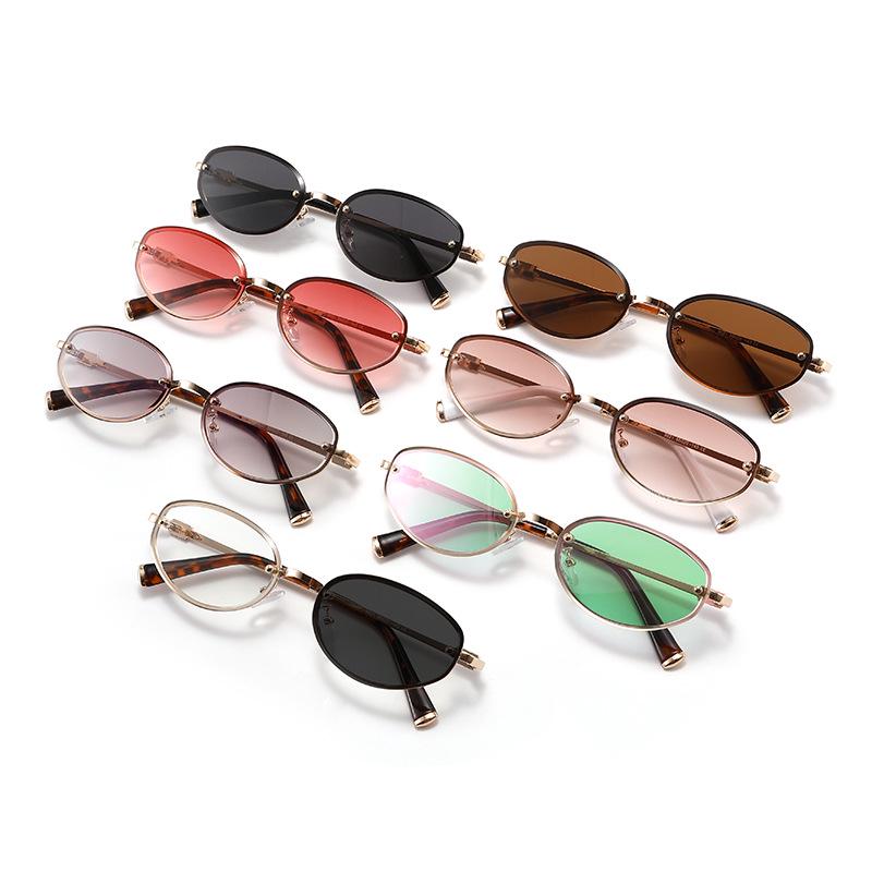 9021 Retro Oval Metal Frame Sunglasses – Unisex Hip-Hop Style