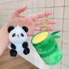 Plush Stuffed Kawaii Animal Pendant Cute Bamboo Tube Panda Keychain Fashion   Unisex