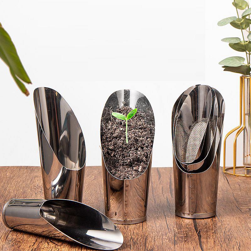 Soil Scoop For Indoor Plants 3X Stainless Steel Soil Scooper For Planting Rust-Proof Bonsai Hand Scooper Tool With Comfortable