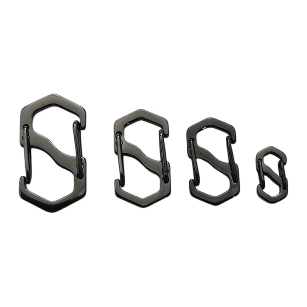 S Type Carabiner Keyrings Mountaineering Climbing Stainless Quick Hanging Safety Carabiner Clip Outdoor Key Holder Clip