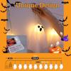 Halloween Ghost Decor - 10 LED Battery Operated Halloween Decorations Lights, 8 Modes Light Up Ghost Garland, LED String Lights Indoor Outdoor for